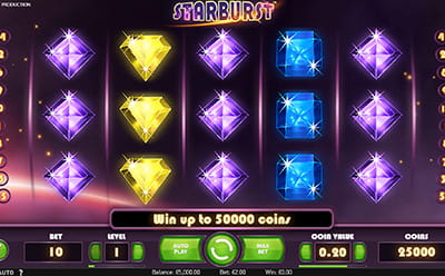Der Spielautomat Starburst von NetEnt.