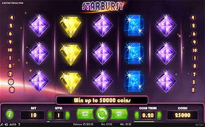 Das Automatenspiel Starburst von NetEnt